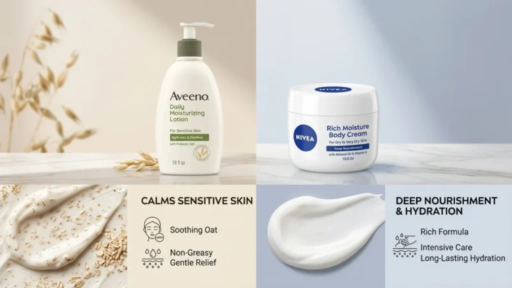 I have sensitive skin. how gentle are nivea’s creams compared to aveeno?
